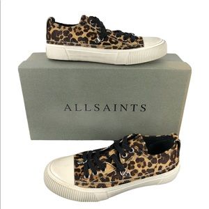 🆕 AllSaints Jazmin Leopard Fur Distressed Sneaker